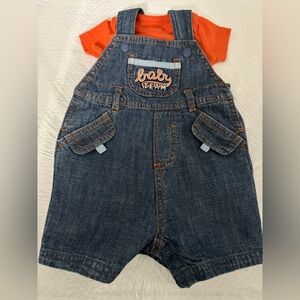 Carter's Denim Short Overalls with Orange Tee